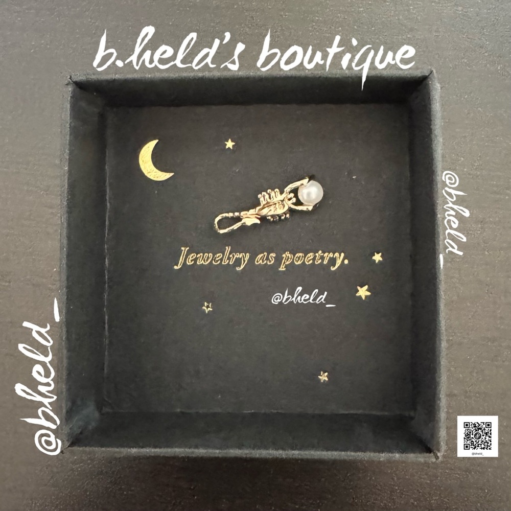 Catbird Jewelry Little Scorpion Charm Solid 14K Gold Pearl Limited Edition NWT - Picture 12 of 17